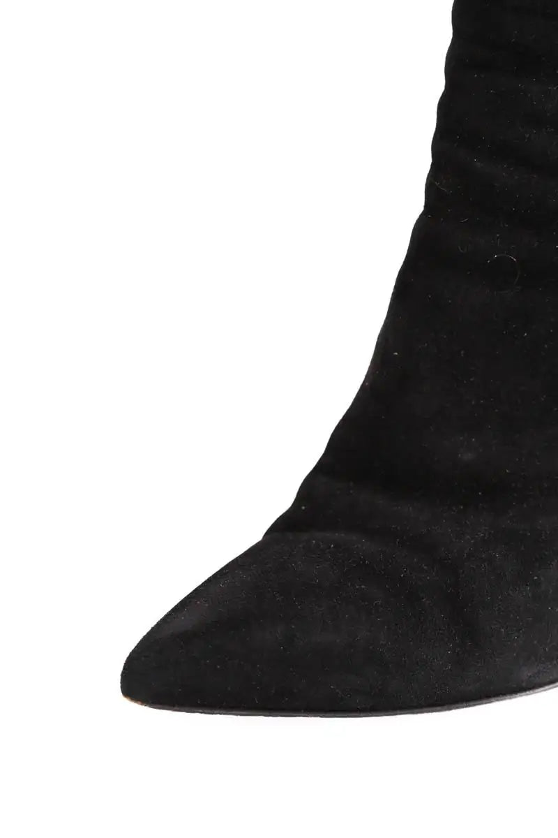 Talons Saint Laurent Noir en Daim