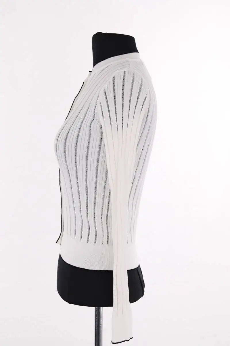 Cardigan Pinko Blanc en Synthétique