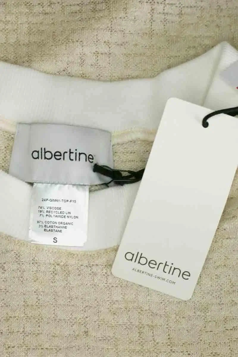 Top sans manche Albertine Beige en Viscose