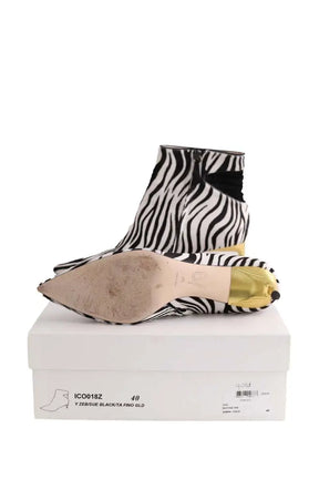 Boots Bettina Vermillon Noir en Cuir