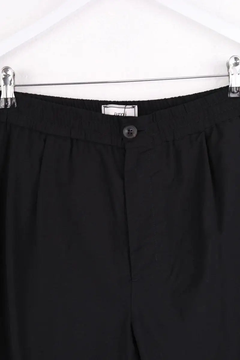 Pantalon droit Ami Noir en Laine