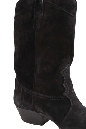 Boots western Saint Laurent Noir en Daim