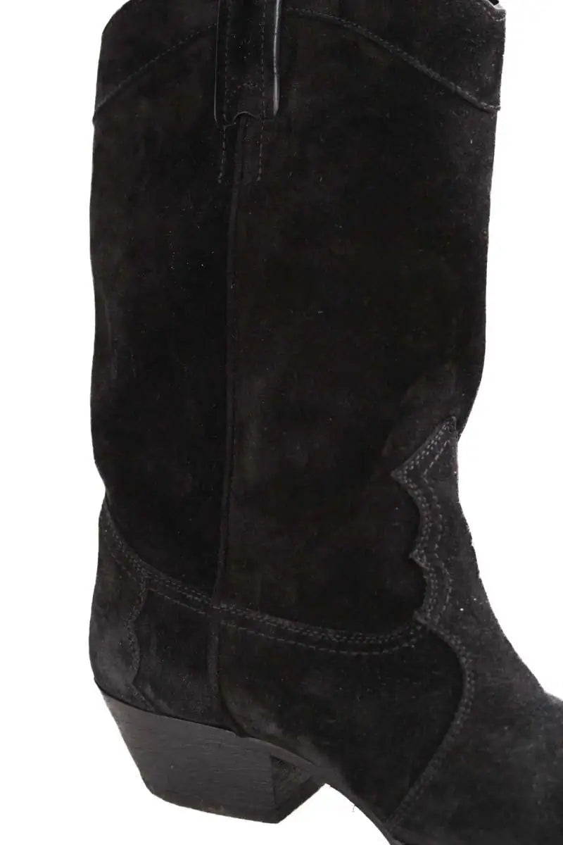 Boots western Saint Laurent Noir en Daim