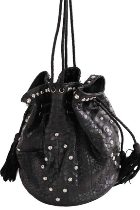 Sac Seau Claris Virot Noir en Cuirs exotiques