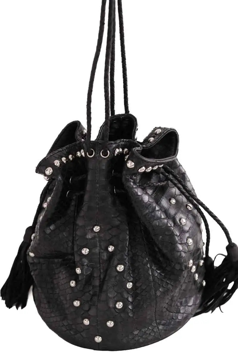 Sac Seau Claris Virot Noir en Cuirs exotiques