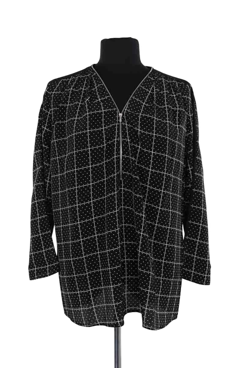Blouse Sandro Noir en Soie, taille L - Seconde Main