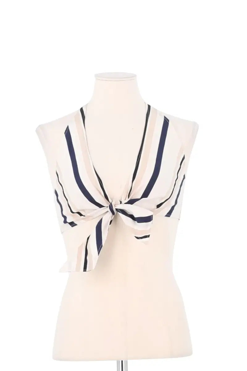 Top sans manche Paule Ka Ecru en Coton, taille M - Seconde Main