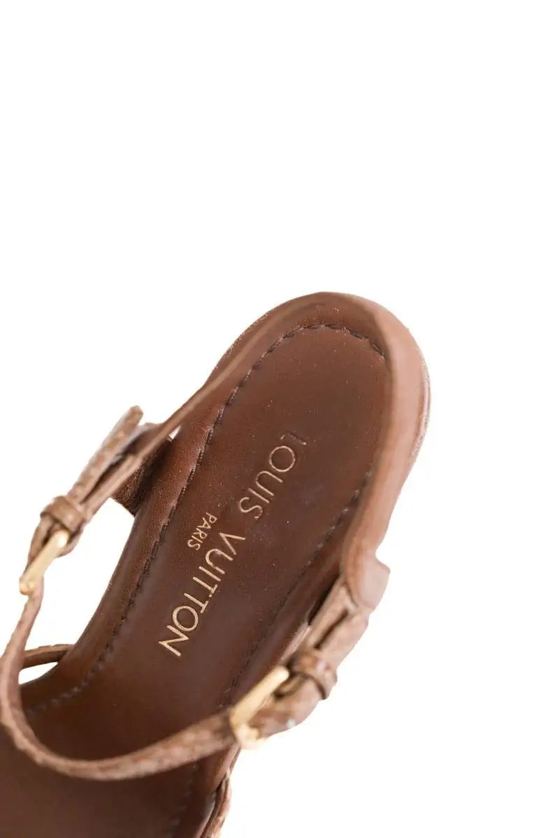 Sandales Louis Vuitton Marron en Cuir