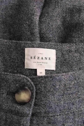 Pantalon large Sézane Gris en Laine