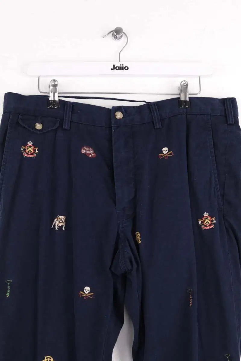 Pantalon droit Ralph Lauren Bleu en Coton