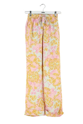 Pantalon droit The Kooples Jaune en Soie, taille XS - Seconde Main