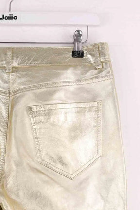 Pantalon Maison Sarah Lavoine Doré en Cuir