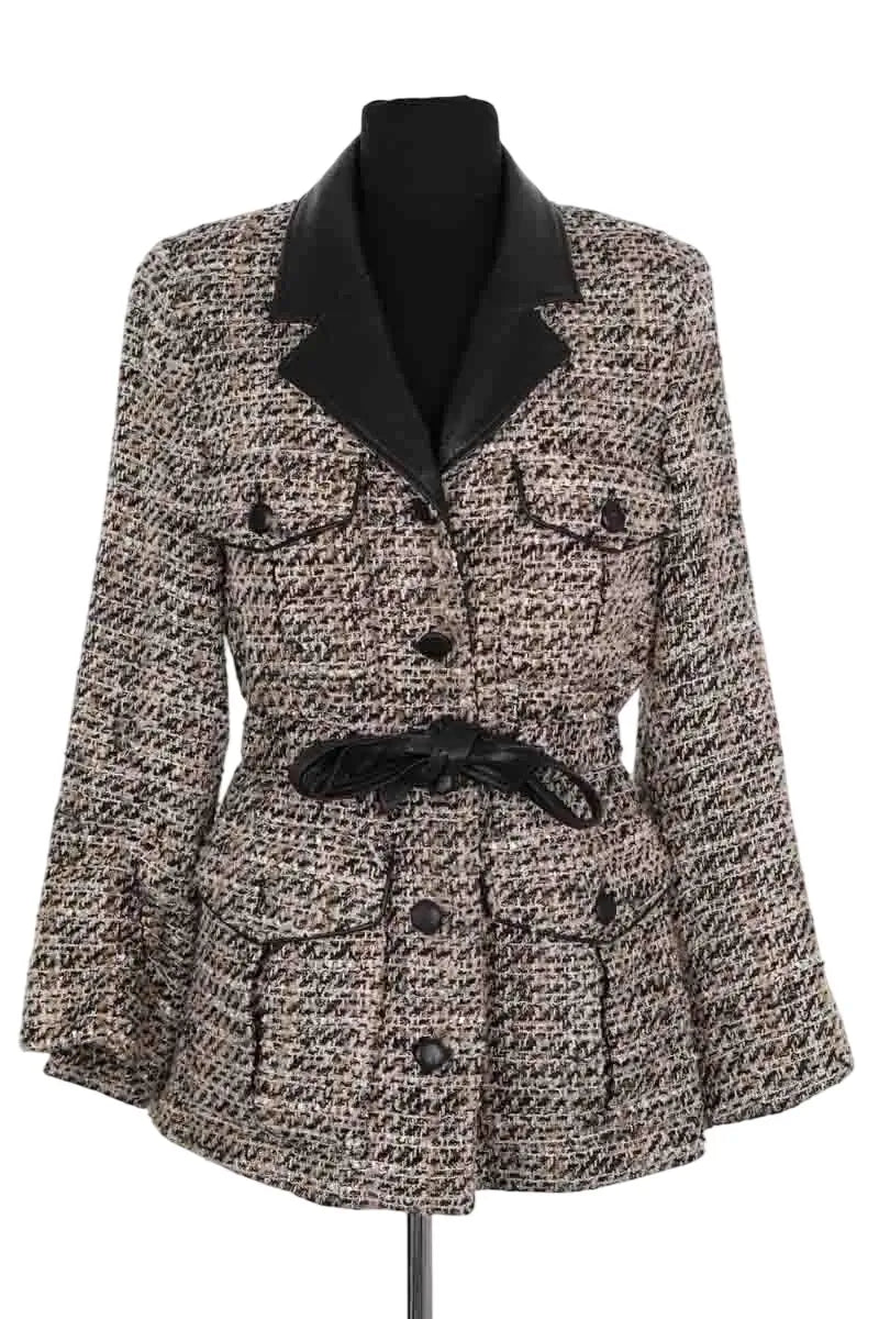 Manteau The Kooples Beige en Tweed, taille XS - Seconde Main