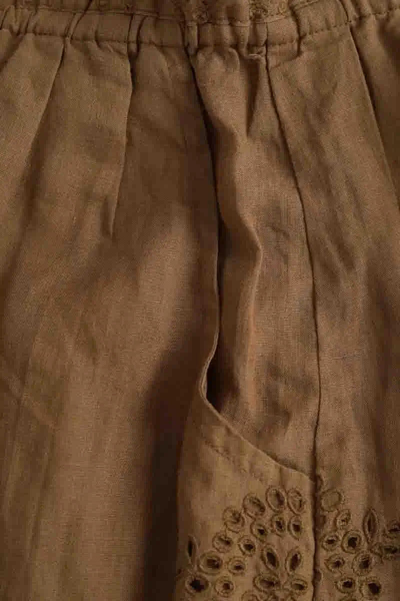 Jupe Sandro Camel en Lin