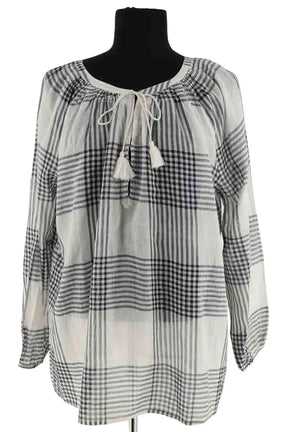 Blouse Antik Batik Blanc en Coton, taille L - Seconde Main