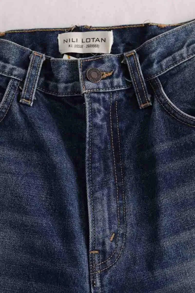 Jean droit Nili Lotan Bleu en Coton