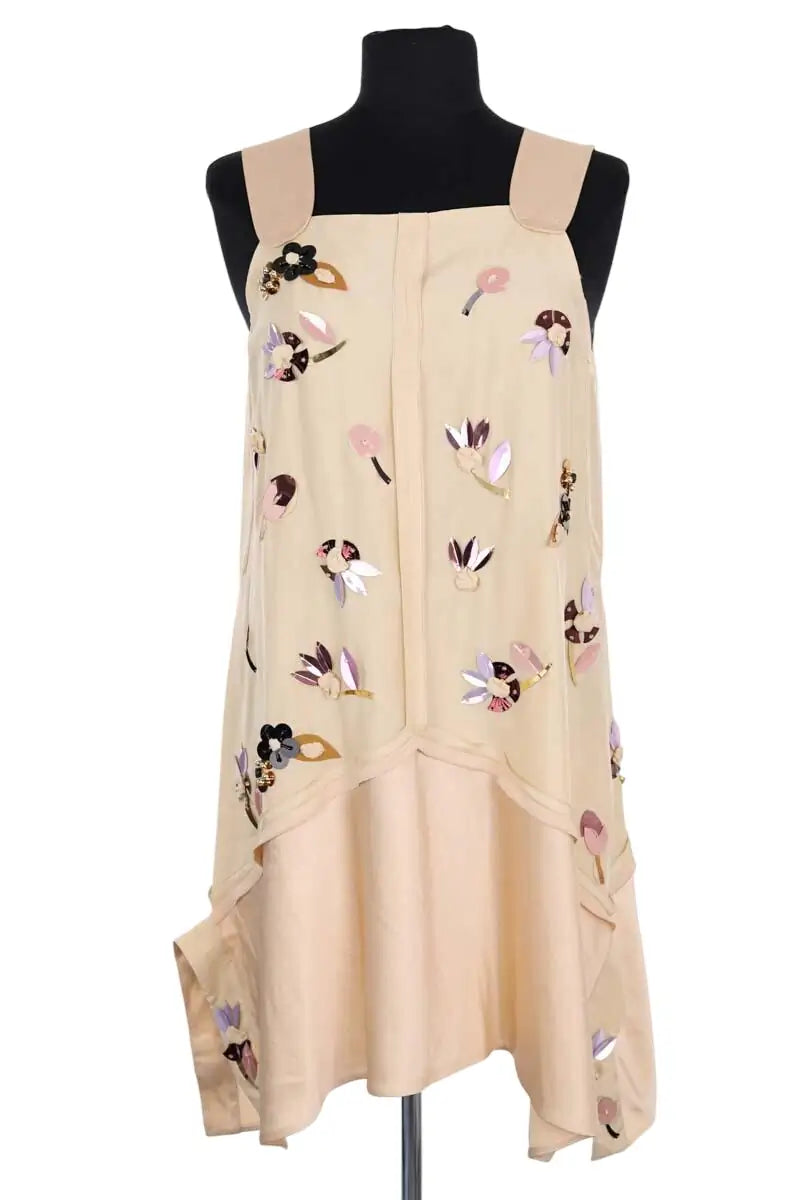 Robe Miu Miu Beige en Soie, taille S - Seconde Main