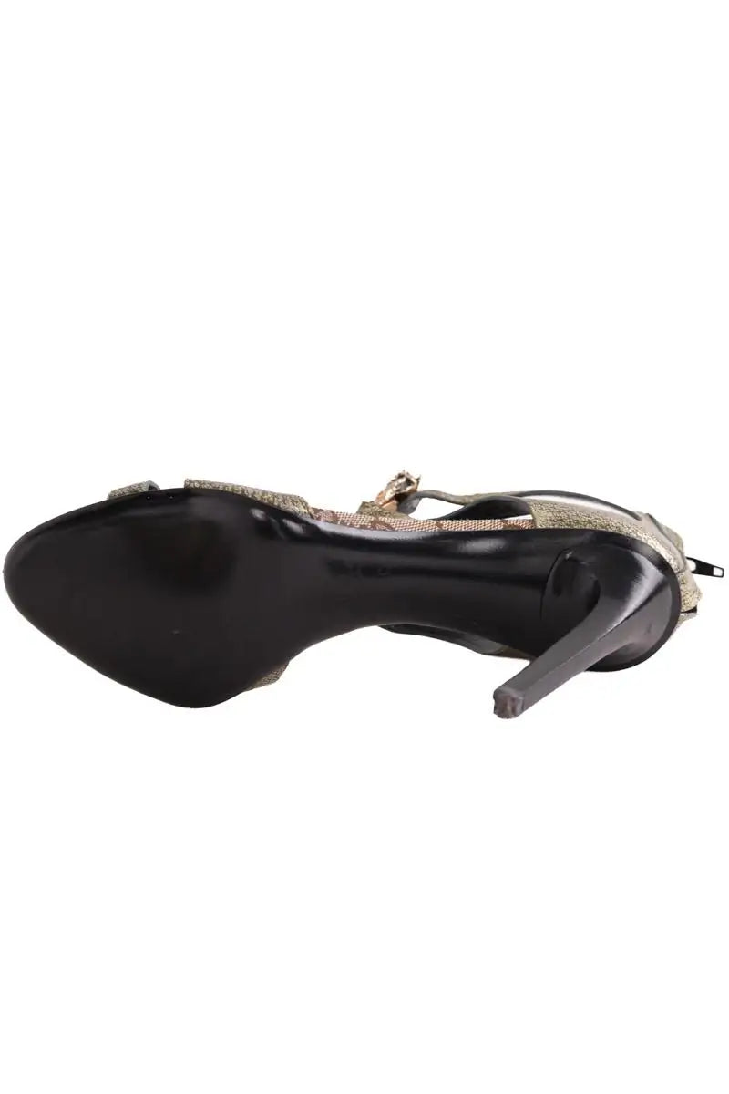 Talons Gucci Doré en Cuir