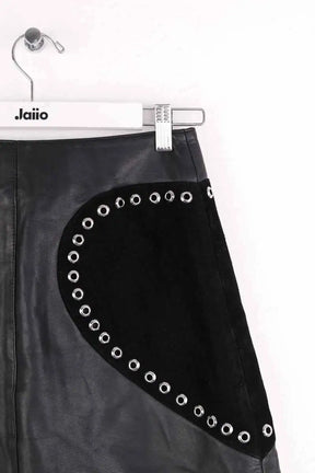 Mini jupe Maje Noir en Cuir