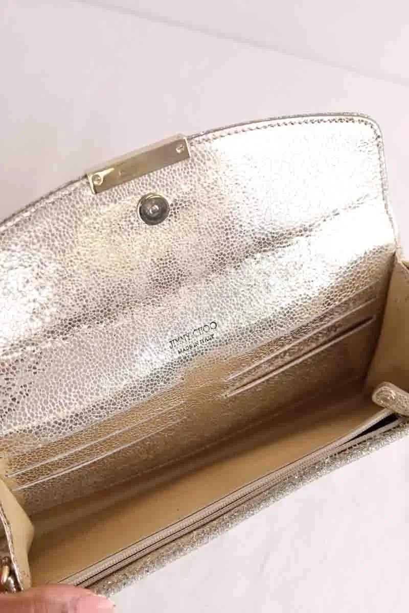 Mini sac Jimmy Choo Doré en Paillettes