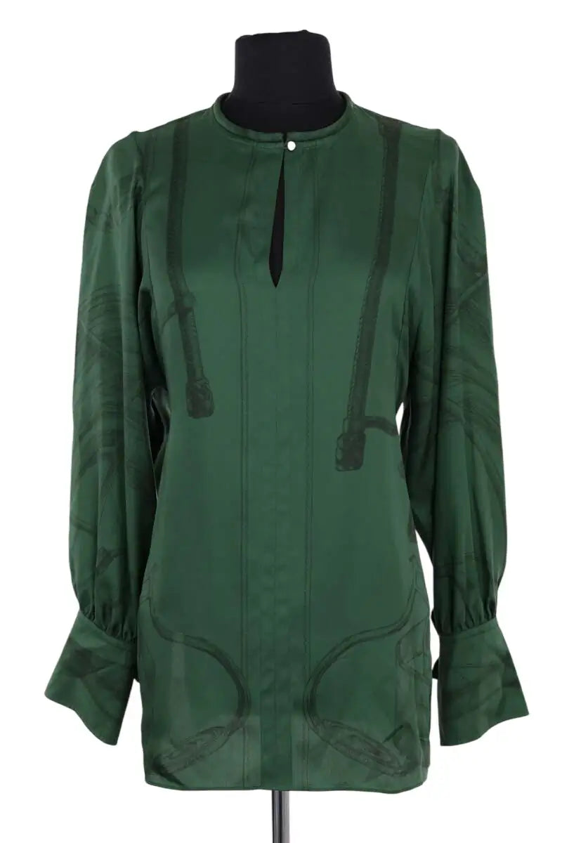 Blouse Hermès Vert en Soie, taille S - Seconde Main