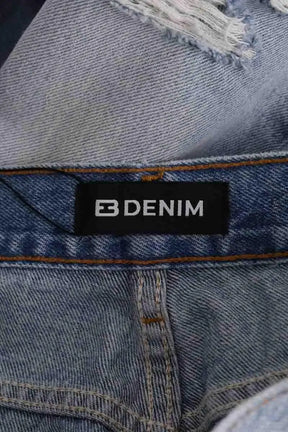 Jean droit EB Denim Bleu en Coton