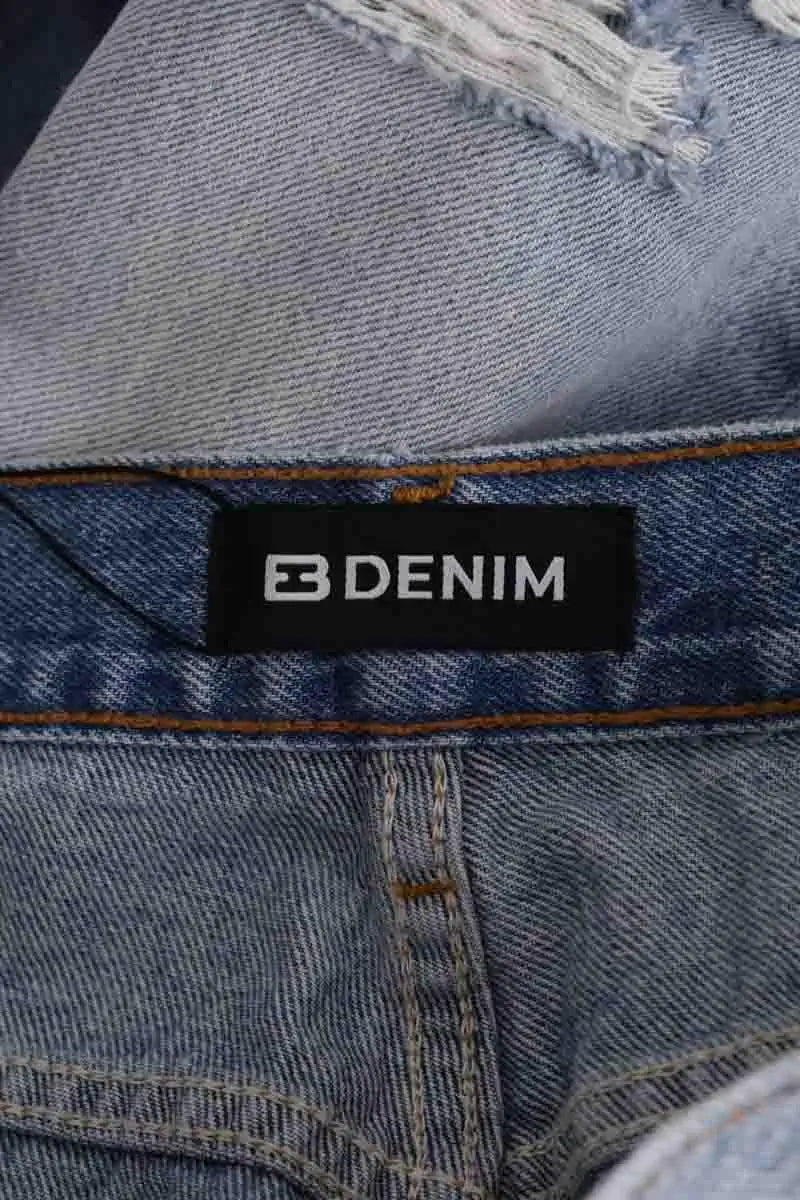 Jean droit EB Denim Bleu en Coton