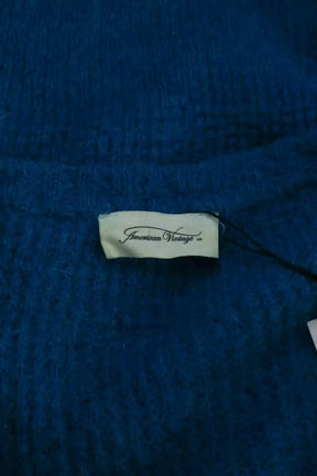 Cardigan American Vintage Bleu en Synthétique