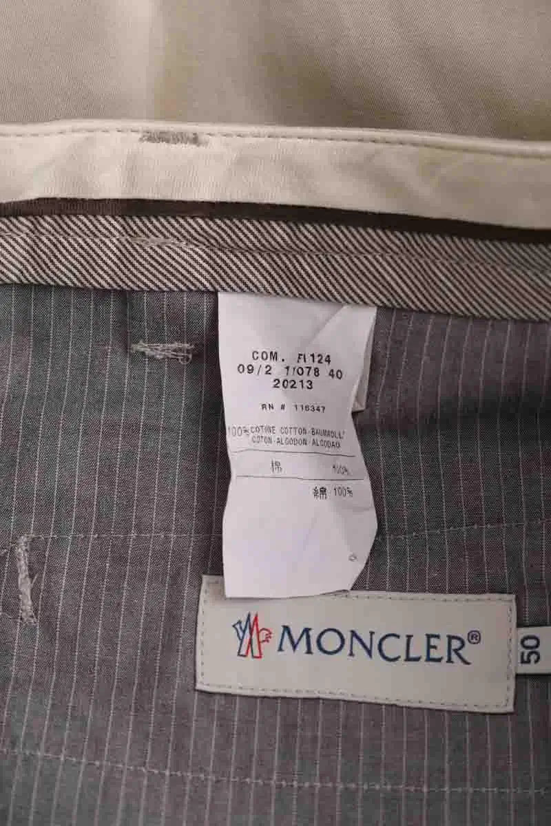 Pantalon droit Moncler Beige en Coton