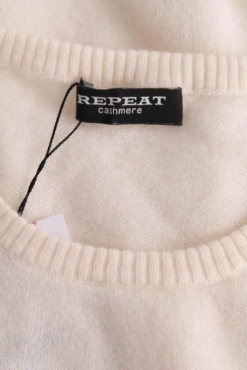 Pull Repeat Blanc en Cachemire