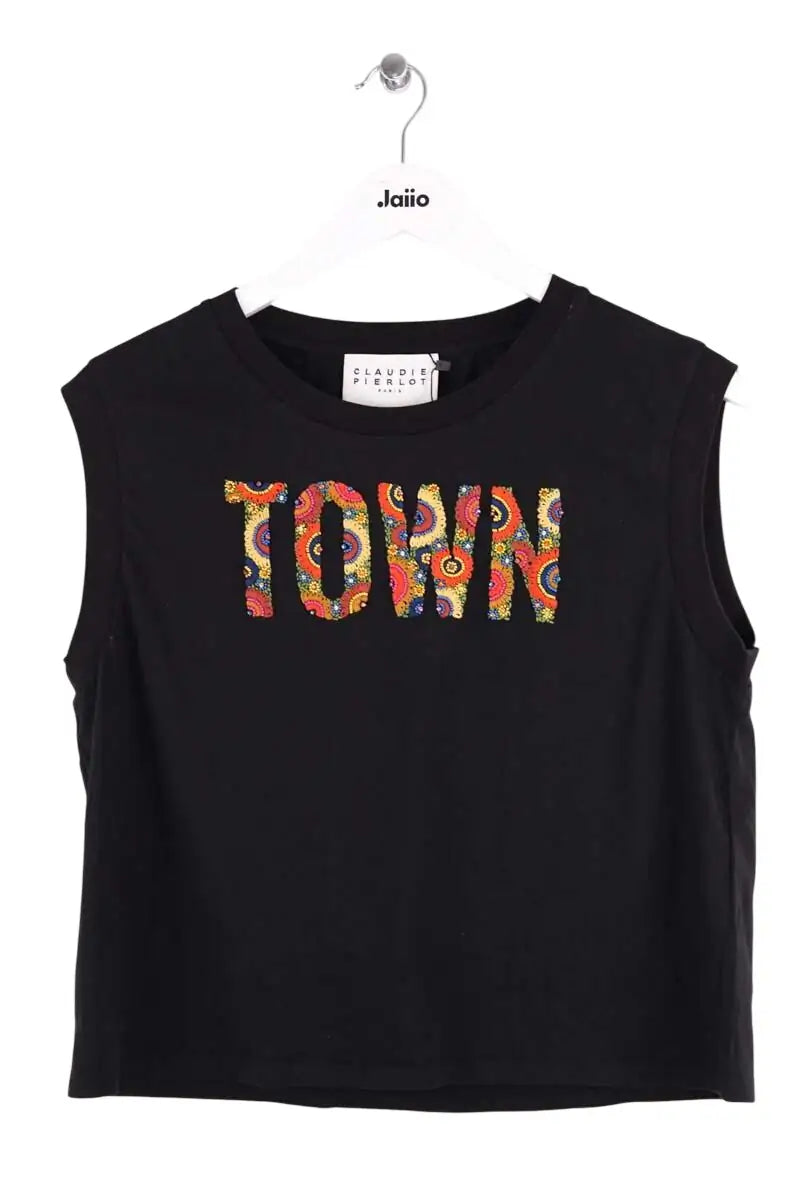 T-shirt Claudie Pierlot Noir en Coton, taille M - Seconde Main