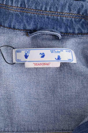 Veste Off White Bleu en Coton