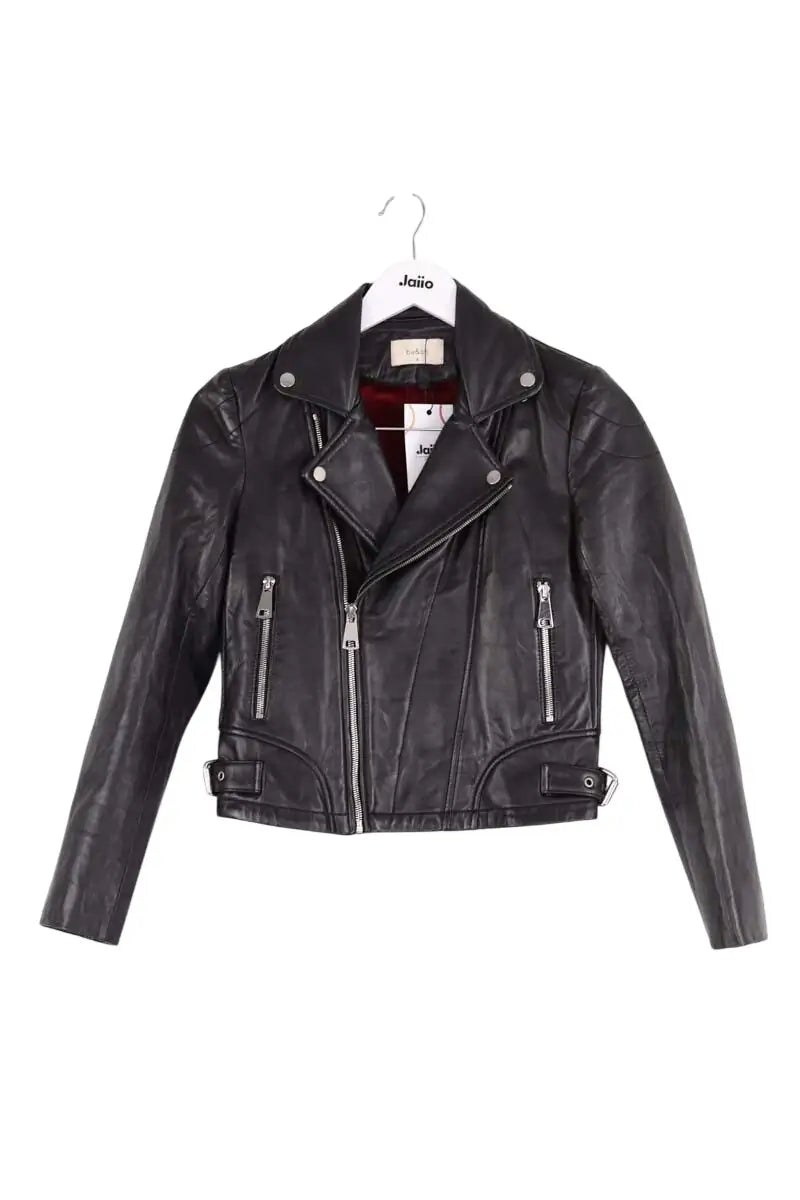 Veste Ba&Sh Etty Noir en Cuir, taille XS - Seconde Main