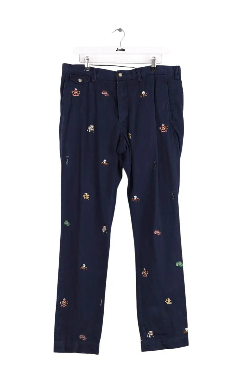 Pantalon droit Ralph Lauren Bleu en Coton, taille XL - Seconde Main