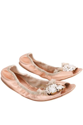 Ballerines Miu Miu Rose en Cuir