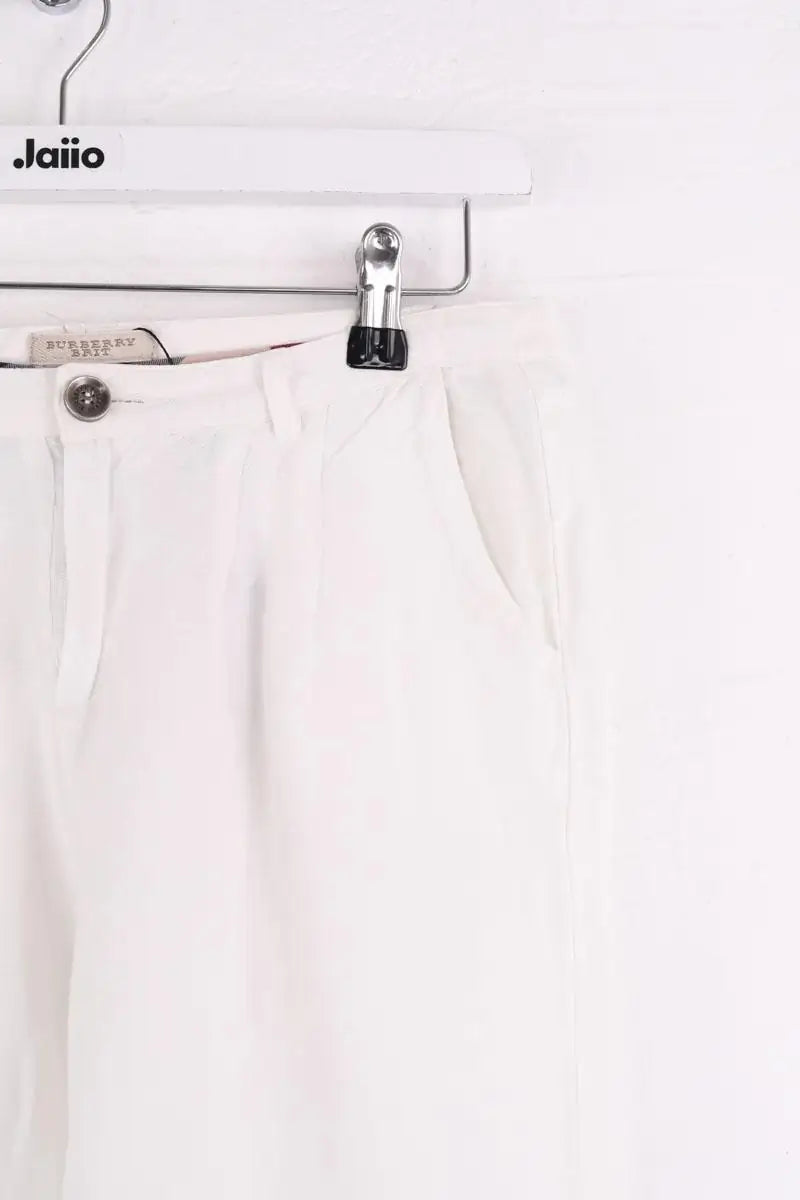 Pantalon droit Burberry Blanc en Coton