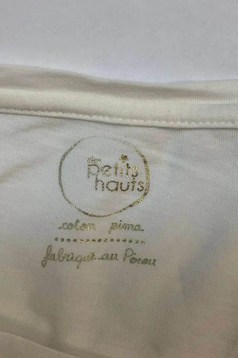 T-shirt Des Petits Hauts Blanc en Coton