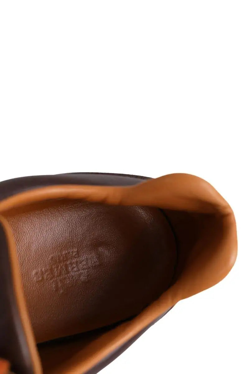 Baskets Hermès Marron en Cuir