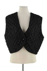 Gilet Chanel Noir en Synthétique, taille XL - Seconde Main