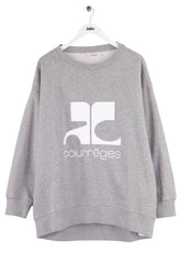 Sweatshirt Courrèges Gris en Coton, taille L - Seconde Main