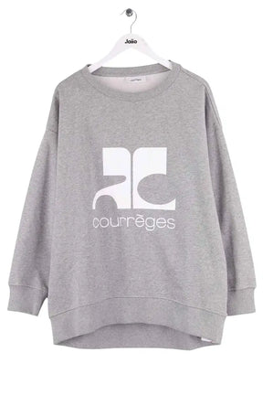 Sweatshirt Courrèges Gris en Coton, taille L - Seconde Main