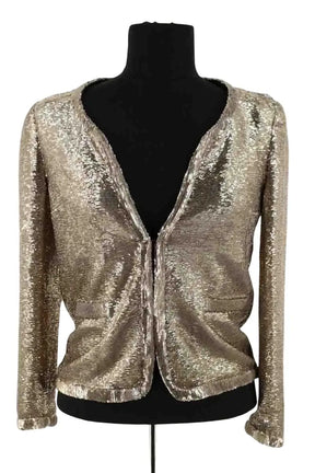 Veste Maje Doré en Paillettes, taille S - Seconde Main