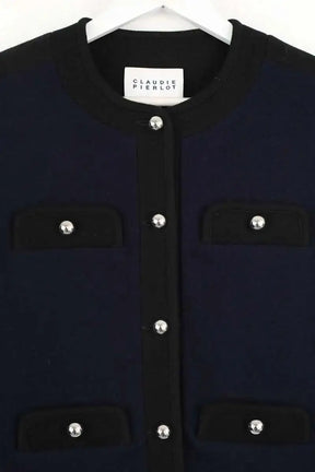 Gilet Claudie Pierlot Verlaine Bleu en Laine