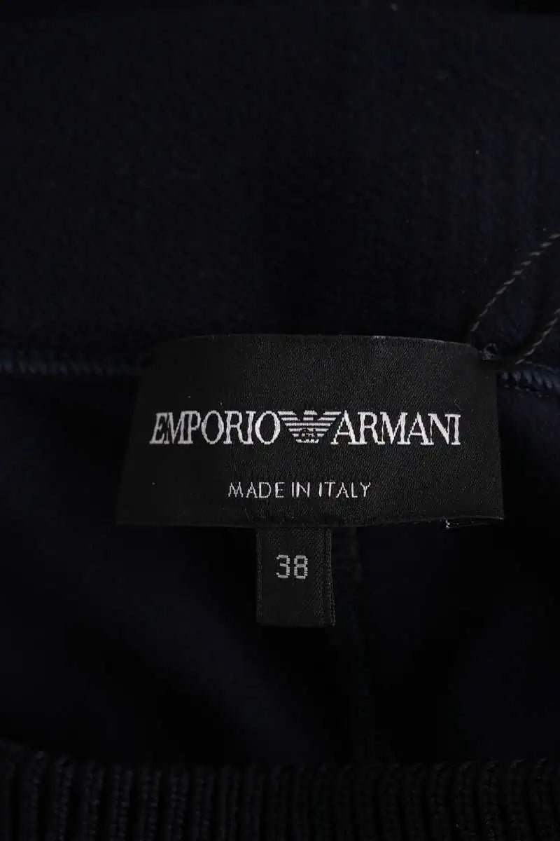 Pantalon large Emporio Armani Marine en Viscose