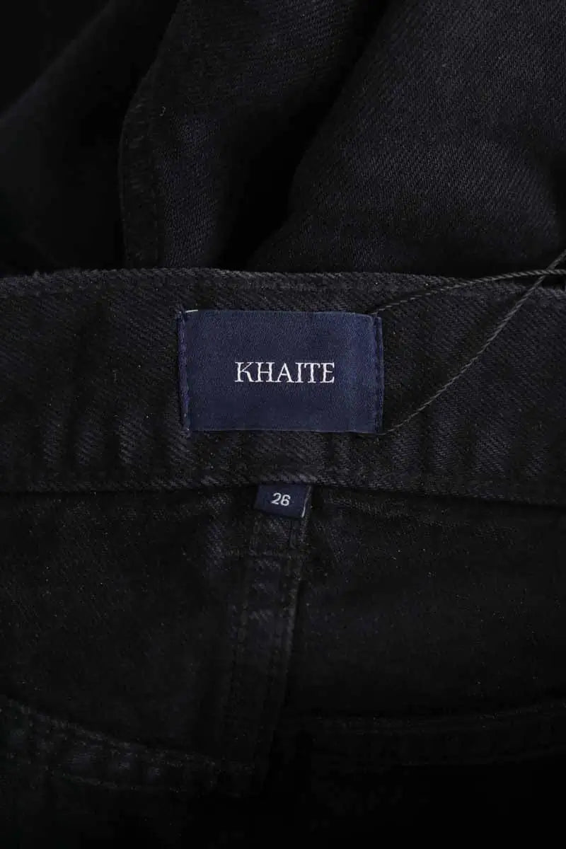 Jean large Khaite Hewitt Noir en Coton
