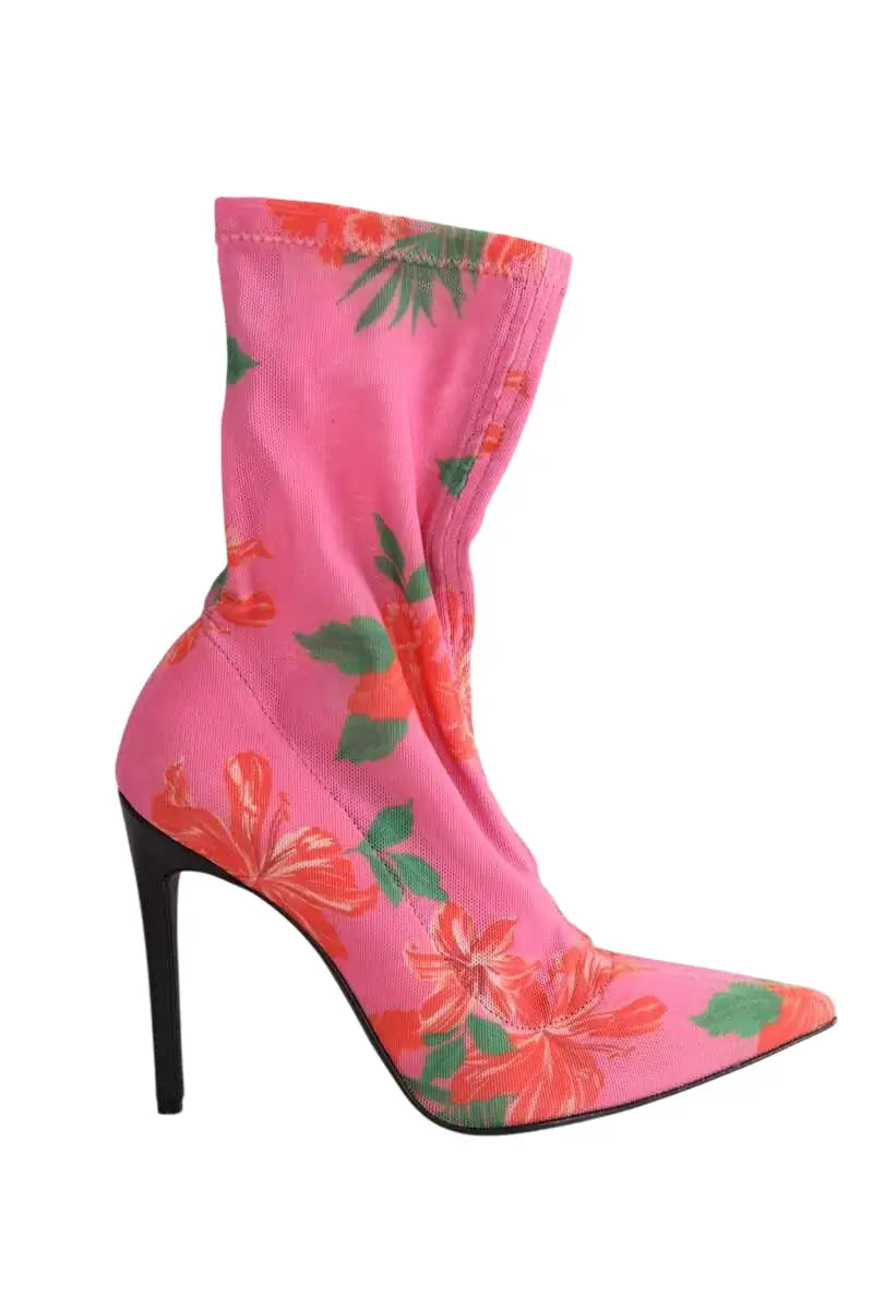 Boots Pinko Rose en Tissu, taille 37 - Seconde Main