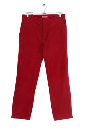 Pantalon large Supreme Rouge en Velours, taille M - Seconde Main