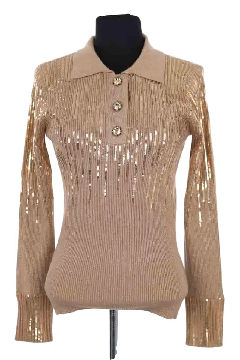 Pull Pinko Doré en Laine, taille M - Seconde Main