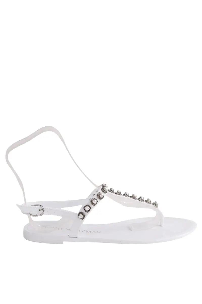 Sandales Stuart Weitzman Blanc en Caoutchouc, taille 38 - Seconde Main