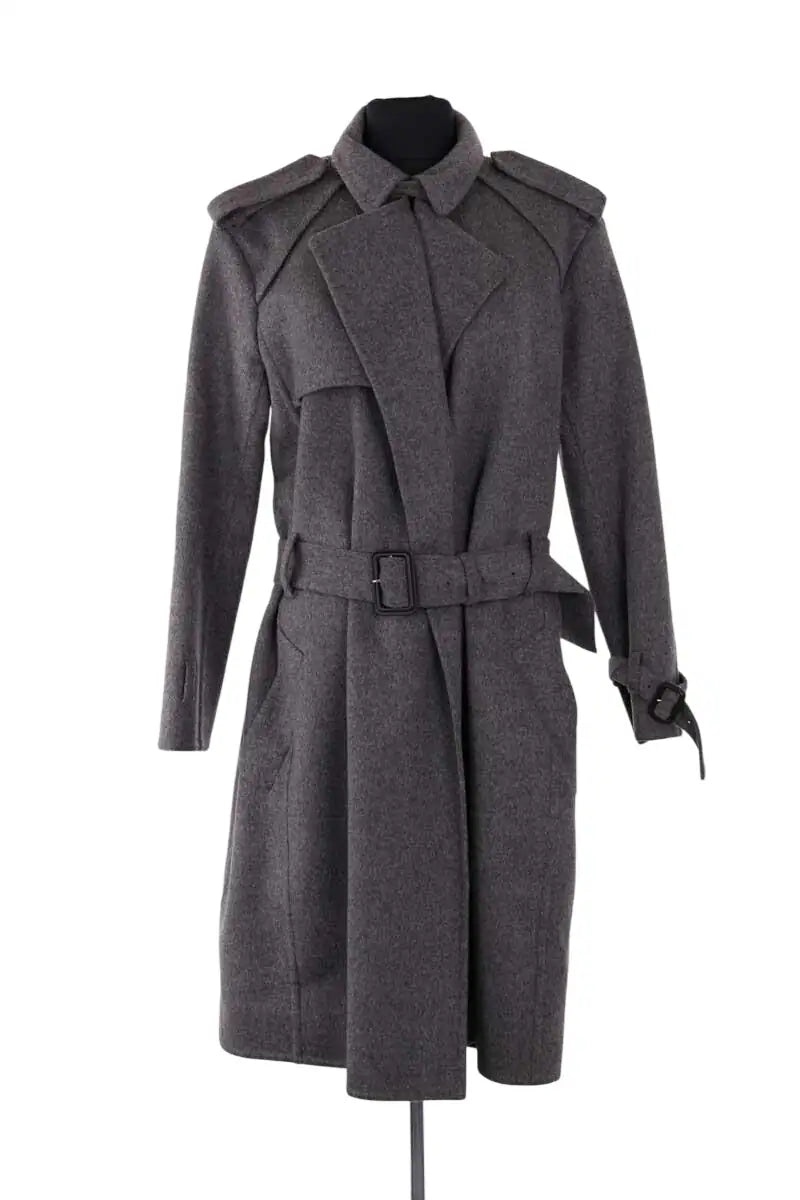 Manteau Celine Gris en Laine, taille L - Seconde Main